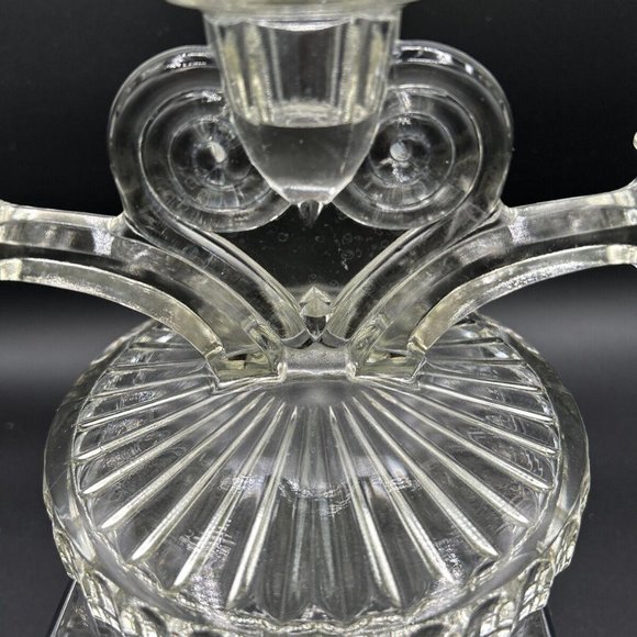 Jeannette Cosmos Candle Triple Candlestick with Votive Holders Clear Glass, Pair - Picture 5 of 5